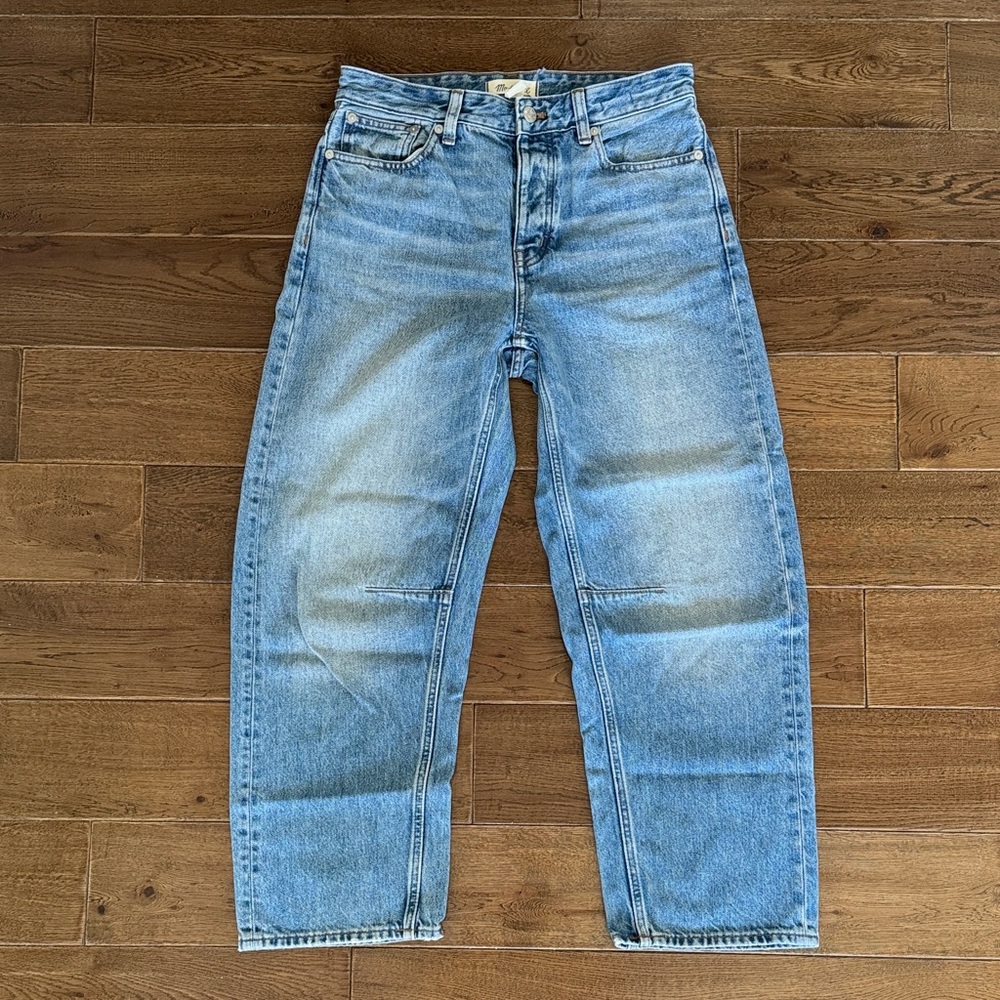Madewell Petite Darted Barrel Leg Denim Jean Sz 25